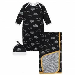 BabyPreemie - 24M Gerber® 3-Piece Baby Boys Nature Gown, Cap And Blanket Gift Set