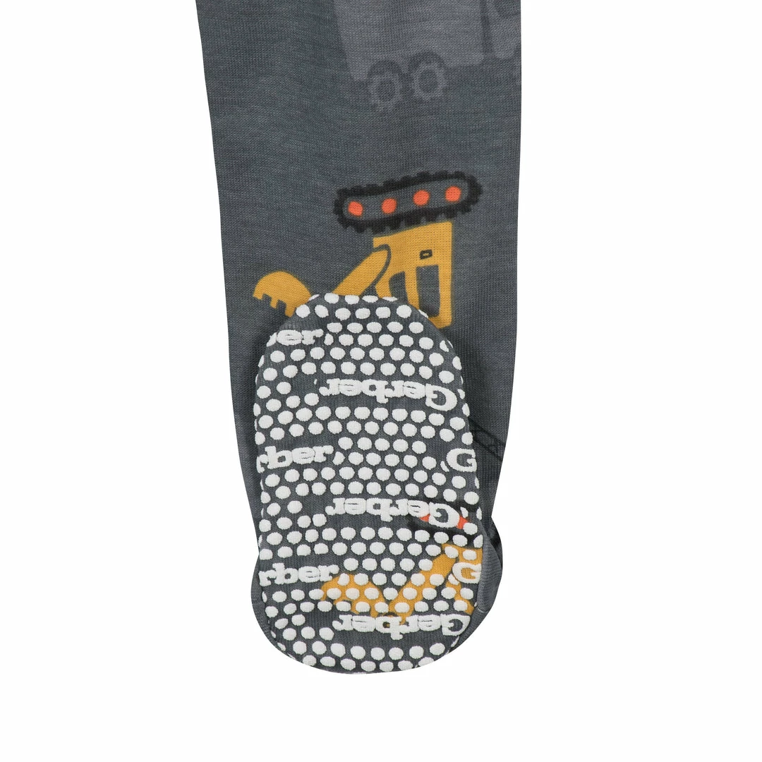 Outlet 💯 Gerber® 2-Pack Baby & Toddler Boys Construction Trucks Snug Fit Footed Cotton Pajamas 🌟 6 Gerber® 2-Pack Baby & Toddler Boys Construction Trucks Snug Fit Footed Cotton Pajamas