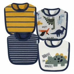 GerberĀ® 4-Pack Baby Boys Dino Bibs