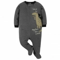 Hot Sale ✨ Gerber® Sleepwear 4-Pack Baby Boys Dino Sleep 'n Plays 🧨 8 Gerber® Sleepwear 4-Pack Baby Boys Dino Sleep 'n Plays