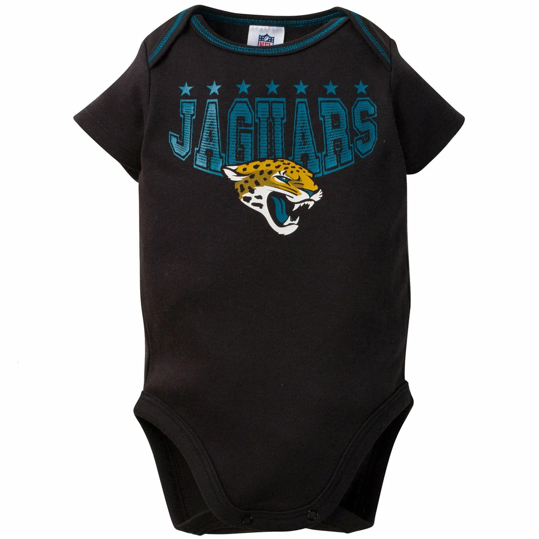 Outlet ✨ NFL Jaguars 3-Pack Infant Short Sleeve Bodysuits ⌛ 4 NFL Jaguars 3-Pack Infant Short Sleeve Bodysuits