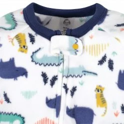 Gerber® BabyPreemie - 24M 2-Pack Baby Boys Zoo & Rhino Fleece Pajamas