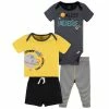 Gerber® 4-Piece Baby Boys Blast Off Onesies® Bodysuit, Tee, Shorts & Pant Set See What's New