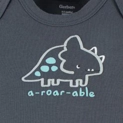 Gerber® See What's New 3-Piece Baby Boys Dino Blues Short Sleeve Onesies® Bodysuits & Pants Set