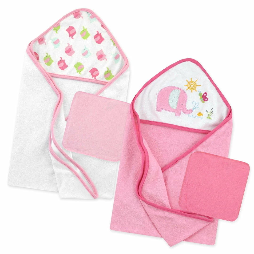 Best Pirce ⭐ Just Born By Gerber® Love To Bathe 4-Piece Hooded Towel & Washcloth Set 🌟 1 Just Born By Gerber® Love To Bathe 4-Piece Hooded Towel & Washcloth Set