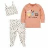Gerber® BabyPreemie - 24M 3-Piece Baby Girls Comfy Stretch "Watch Me Grow" Shirt, Footed Pant And Cap Set