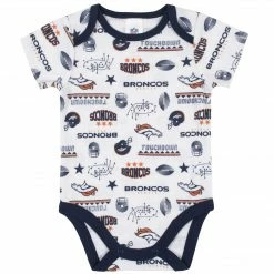 NFL Denver Broncos 3-Piece Baby Boys Bodysuit, Bib, And Cap Set BabyPreemie - 24M