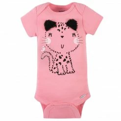 Gerber® 4-Pack Baby Girls Leopard Short Sleeve Onesies® Bodysuits BabyPreemie - 24M