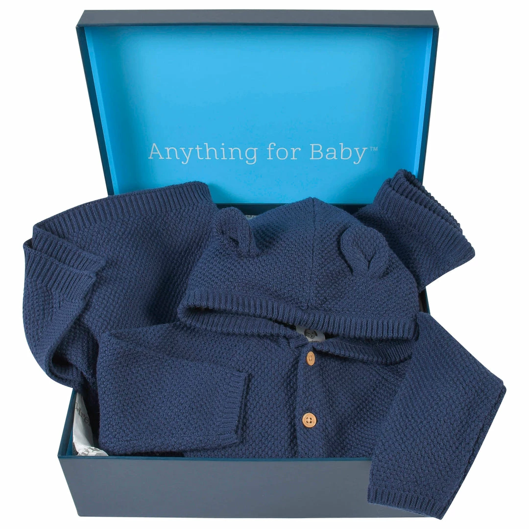 Flash Sale 🎉 Gerber® BabyPreemie - 24M 3-Piece Baby Boys Navy Knit Outfit & Blanket Set 👍 1 Gerber® BabyPreemie - 24M 3-Piece Baby Boys Navy Knit Outfit & Blanket Set