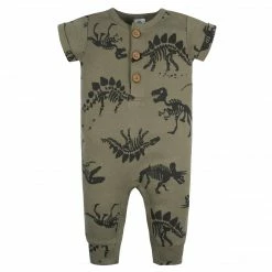 Gerber® See What's New 2-Pack Baby Boys Fossils & Black Short Sleeve Rompers