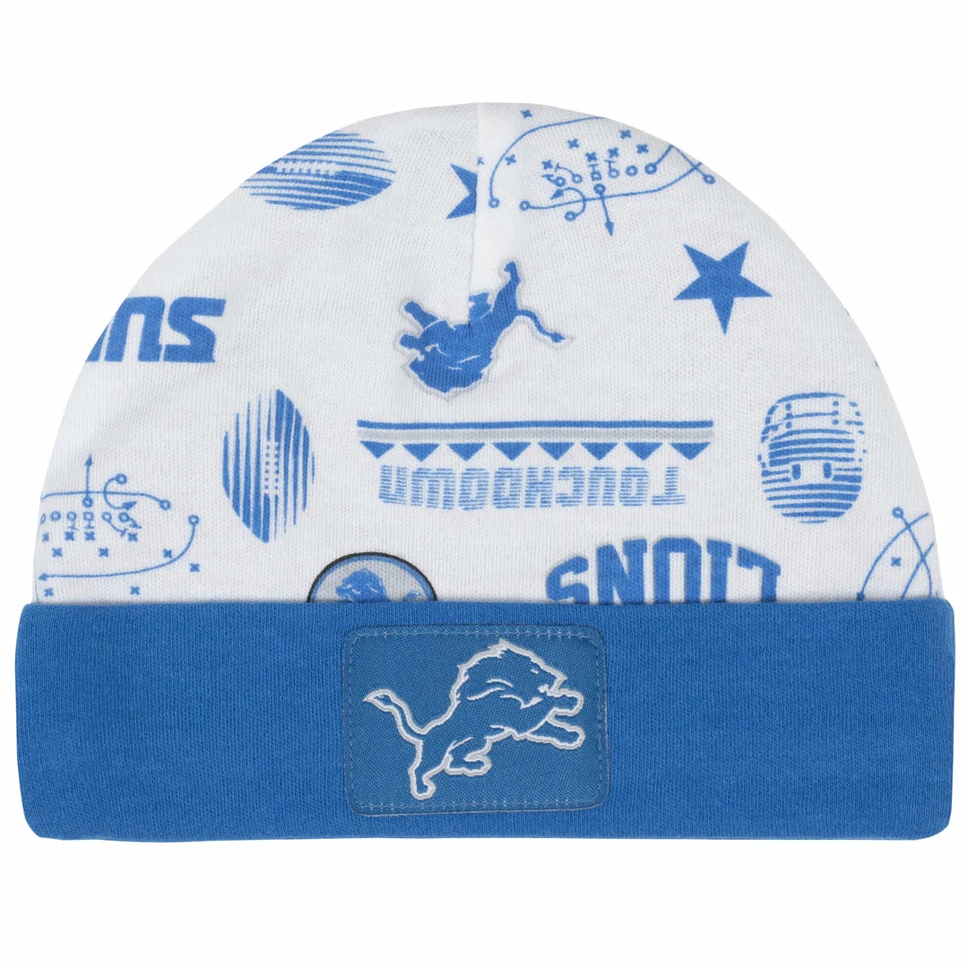 Cheapest ❤️ NFL Detroit Lions 3-Piece Baby Boys Bodysuit, Bib, And Cap Set BabyPreemie - 24M ✔️ 3 NFL Detroit Lions 3-Piece Baby Boys Bodysuit, Bib, And Cap Set BabyPreemie - 24M
