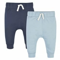 Gerber® 2-Pack Baby Boys Comfy Stretch Navy & Blue Pants BabyPreemie - 24M