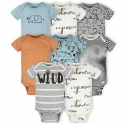 Gerber® 8-Pack Baby Boys Jungle Short Sleeve Onesies® Bodysuits BabyPreemie - 24M