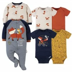 Gerber® BabyPreemie - 24M 6-Piece Baby Boys Fox Onesies® Bodysuit And Sleep 'N Play Set