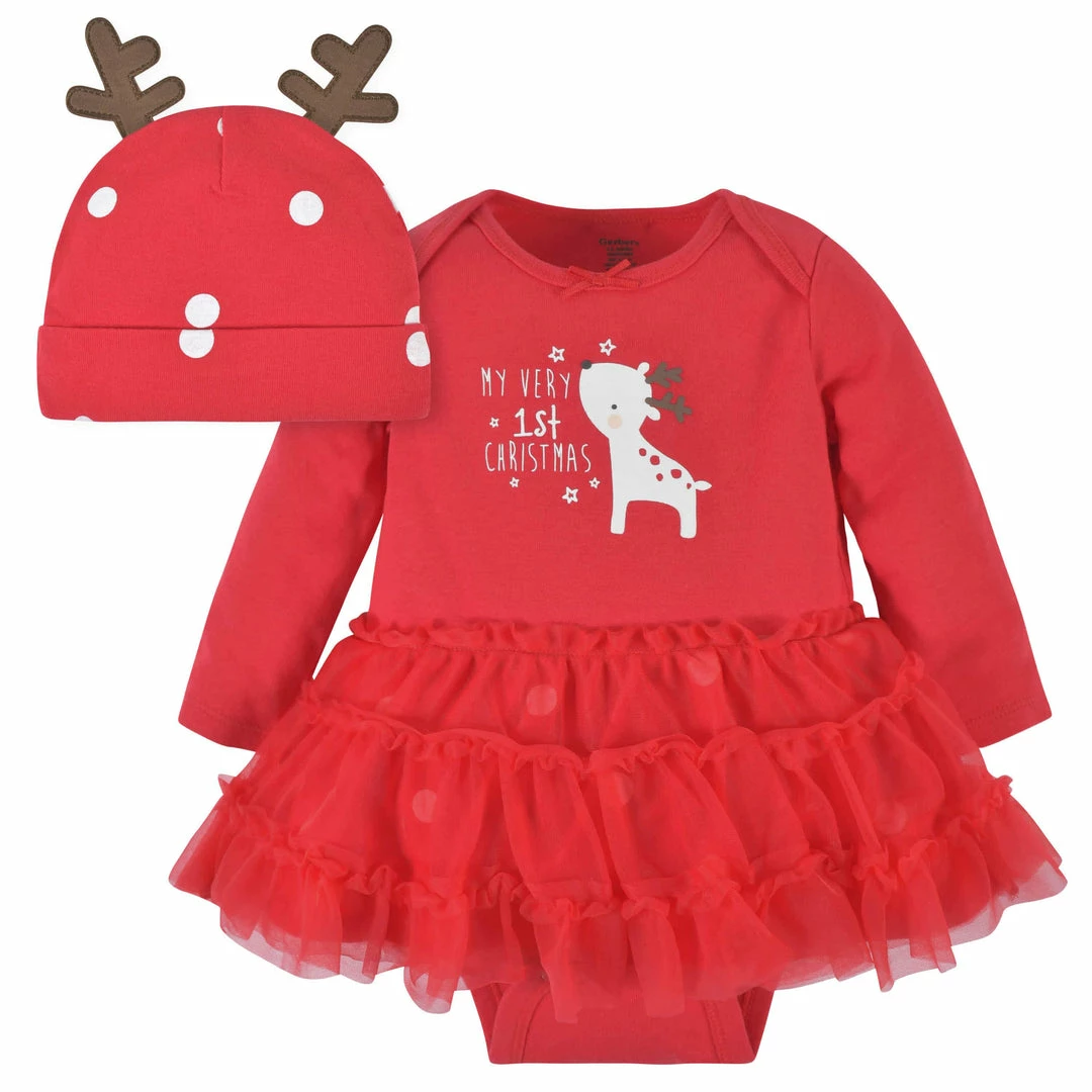 Discount 👍 Gerber® 2-Piece Baby 👧 Girls Reindeer 👗 Skirted Onesies® Bodysuit & Cap BabyPreemie - 24M 😀 2 Gerber® 2-Piece Baby Girls Reindeer Skirted Onesies® Bodysuit & Cap BabyPreemie - 24M