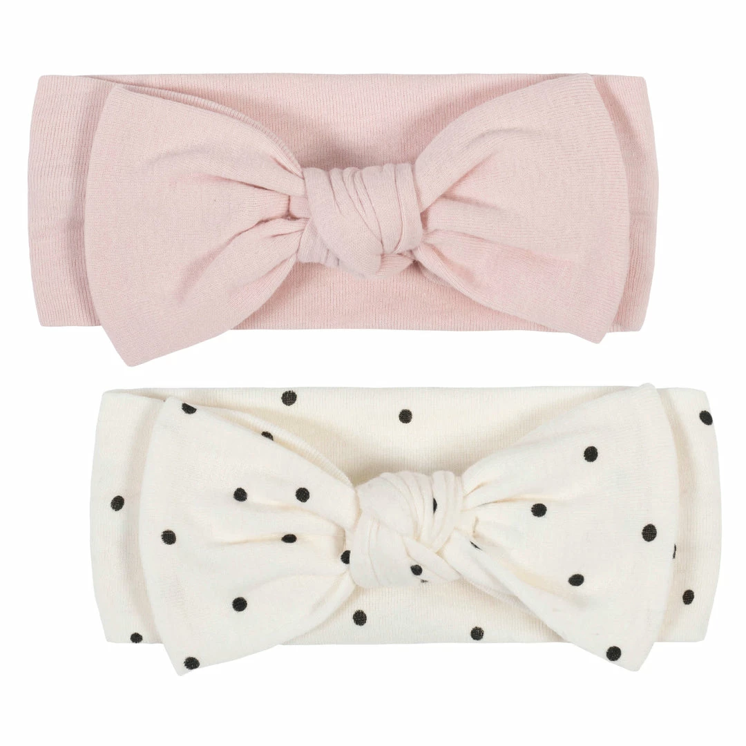 New 🧨 Gerber® BabyPreemie - 24M 2-Pack Baby 👧 Girls Dot Headbands ✔️ 1 Gerber® BabyPreemie - 24M 2-Pack Baby Girls Dot Headbands