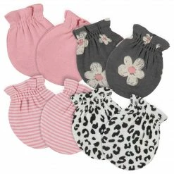Gerber® 4-Pack Baby Girls Leopard No Scratch Mittens BabyPreemie - 24M