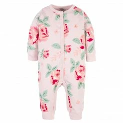 Gerber® 2-Piece Baby Girls Pink Garden Coverall & Headband Set See What's New