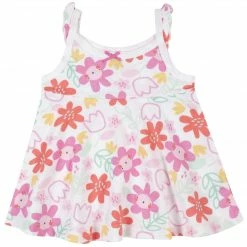 Gerber Childrenswear 3-Piece Baby & Toddler Girls Garden Dress, Diaper Cover & Sun Hat Set