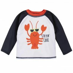 Coupon 😀 Gerber® 2-Piece Baby & Toddler Boys Lobster Swim Trunks & Rash Guard Set 🎉 10 Gerber® 2-Piece Baby & Toddler Boys Lobster Swim Trunks & Rash Guard Set