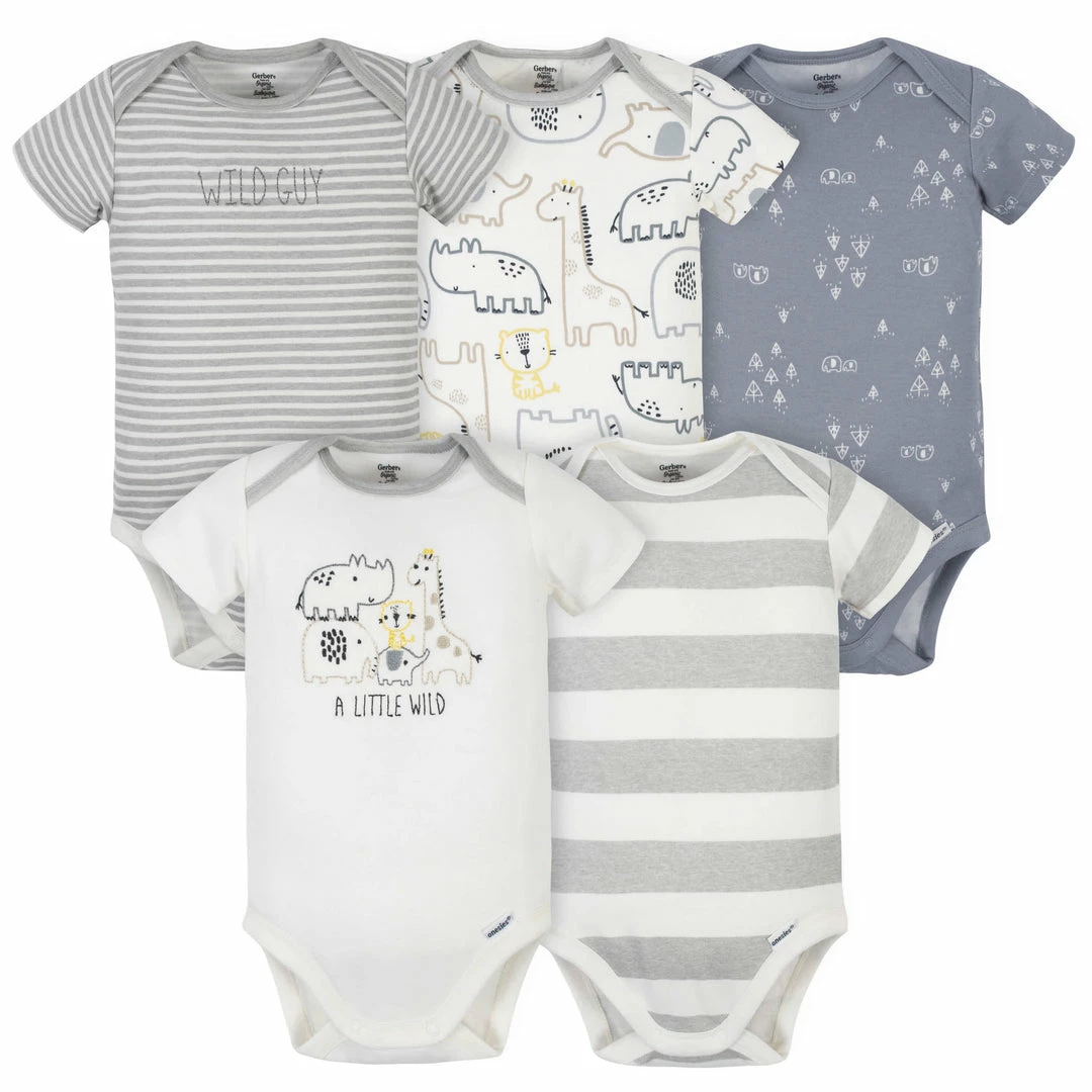 Promo ⌛ Gerber® BabyPreemie - 24M 5-Pack Organic Baby Boys Wild Guy Onesies® Bodysuits 👏 1 Gerber® BabyPreemie - 24M 5-Pack Organic Baby Boys Wild Guy Onesies® Bodysuits
