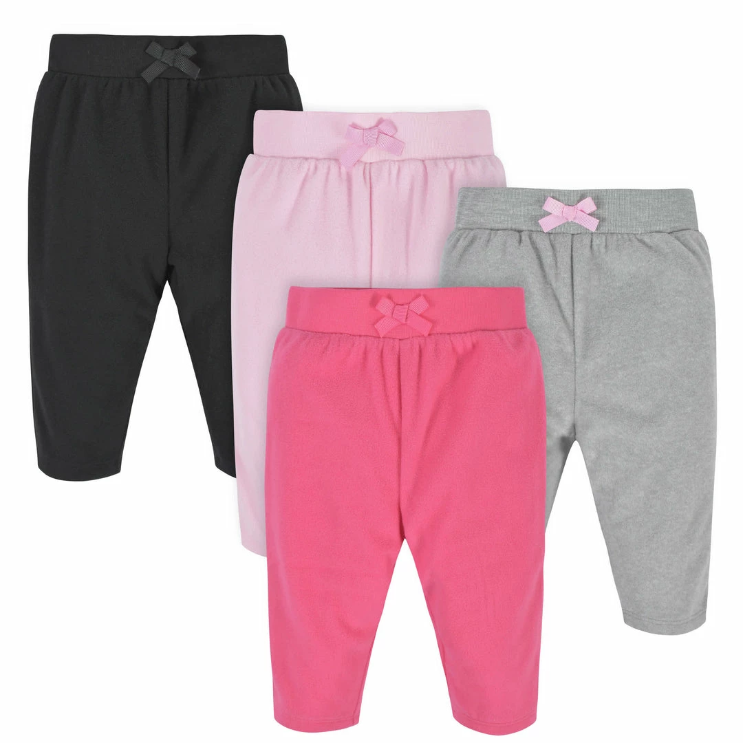 Best Sale ⌛ Gerber® 4-Pack Baby 👧 Girls Pink, Gray, & Black Microfleece Pants 🤩 1 Gerber® 4-Pack Baby Girls Pink, Gray, & Black Microfleece Pants