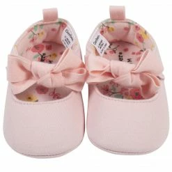 Gerber® Baby Girls Pink Bow Jersey Shoes BabyPreemie - 24M