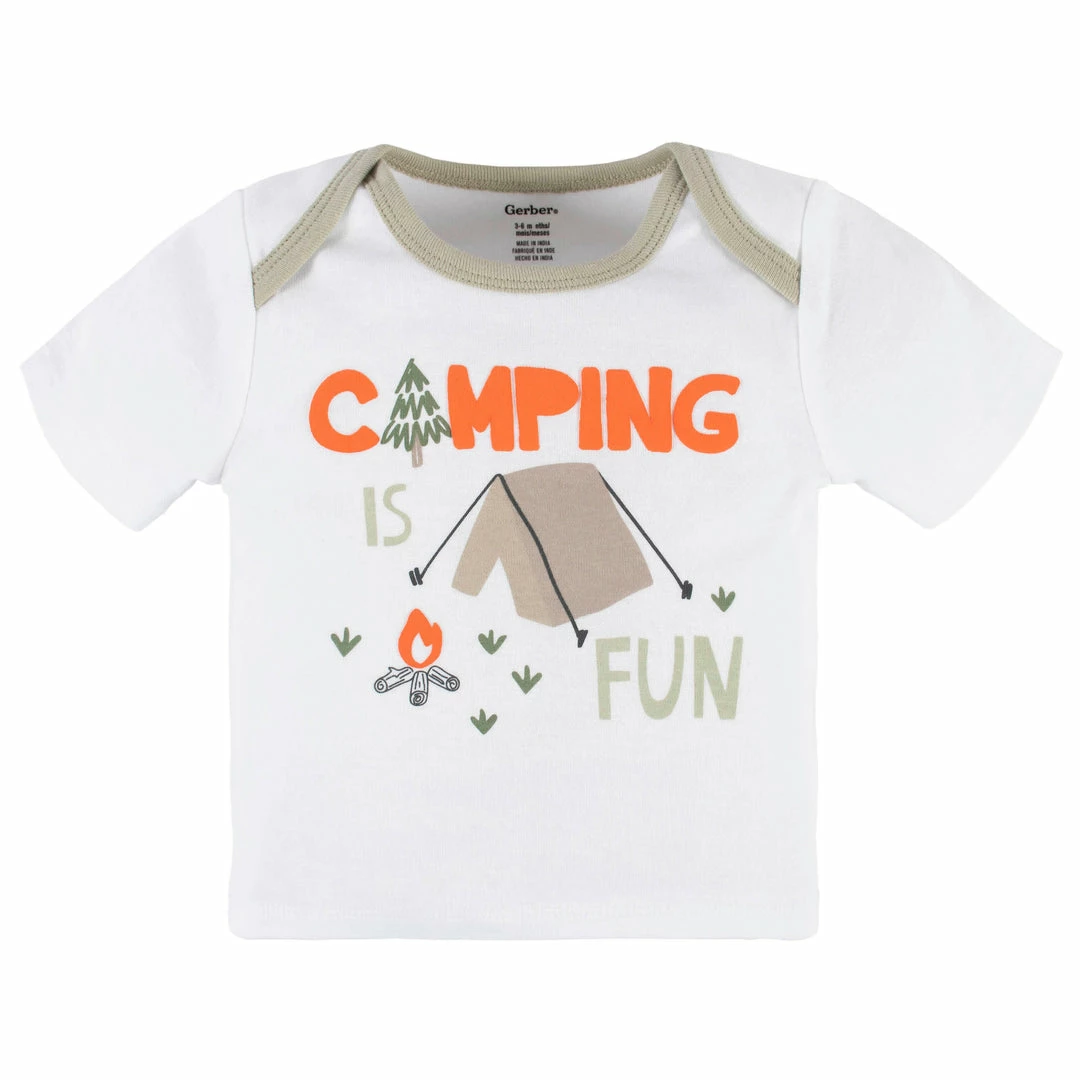 Outlet ⭐ Gerber® 4-Piece Baby Boys Camping Fun Onesies® Bodysuit, Tee, Shorts & Pant Set See What's New ✔️ 2 Gerber® 4-Piece Baby Boys Camping Fun Onesies® Bodysuit, Tee, Shorts & Pant Set See What's New