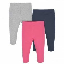Gerber® 3-Pack Baby & Toddler Girls Hot Pink & Navy Premium Leggings