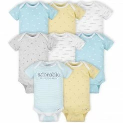 Gerber® 8-Pack Baby Neutral Words Short Sleeve Onesies® Bodysuits