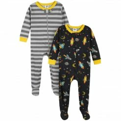 Gerber® 2-Pack Baby & Toddler Boys Blast Off Snug Fit Footed Cotton Pajamas See What's New