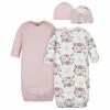 Gerber® 4-Piece Organic Baby Girls Floral Gowns & Caps
