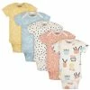 Gerber® BabyPreemie - 24M 5-Pack Baby Girls Comfy Stretch Flower Pot Short Sleeve Onesies® Bodysuits