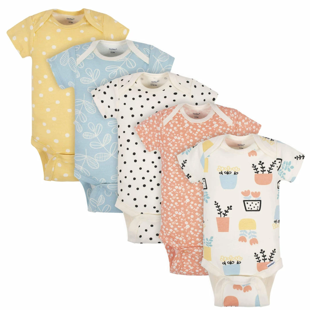 Cheap 🛒 Gerber® BabyPreemie - 24M 5-Pack Baby 👧 Girls Comfy Stretch Flower Pot Short Sleeve Onesies® Bodysuits ⭐ 1 Gerber® BabyPreemie - 24M 5-Pack Baby Girls Comfy Stretch Flower Pot Short Sleeve Onesies® Bodysuits