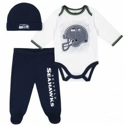 NFL Seattle Seahawks 3-Piece Baby Boys Bodysuit, Pant, And Cap Set BabyPreemie - 24M