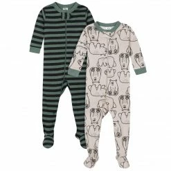 Gerber® 2-Pack Baby & Toddler Boys Bear Snug Fit Footed Cotton Pajamas BabyPreemie - 24M