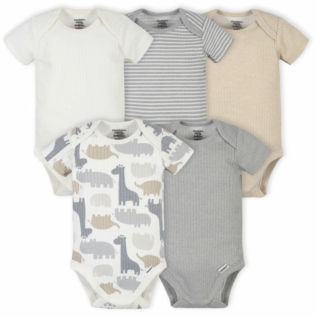 Coupon 👏 Gerber® 5-Pack Organic Baby Boys Jungle Short Sleeve Onesies® Bodysuits ✔️ 1 Gerber® 5-Pack Organic Baby Boys Jungle Short Sleeve Onesies® Bodysuits