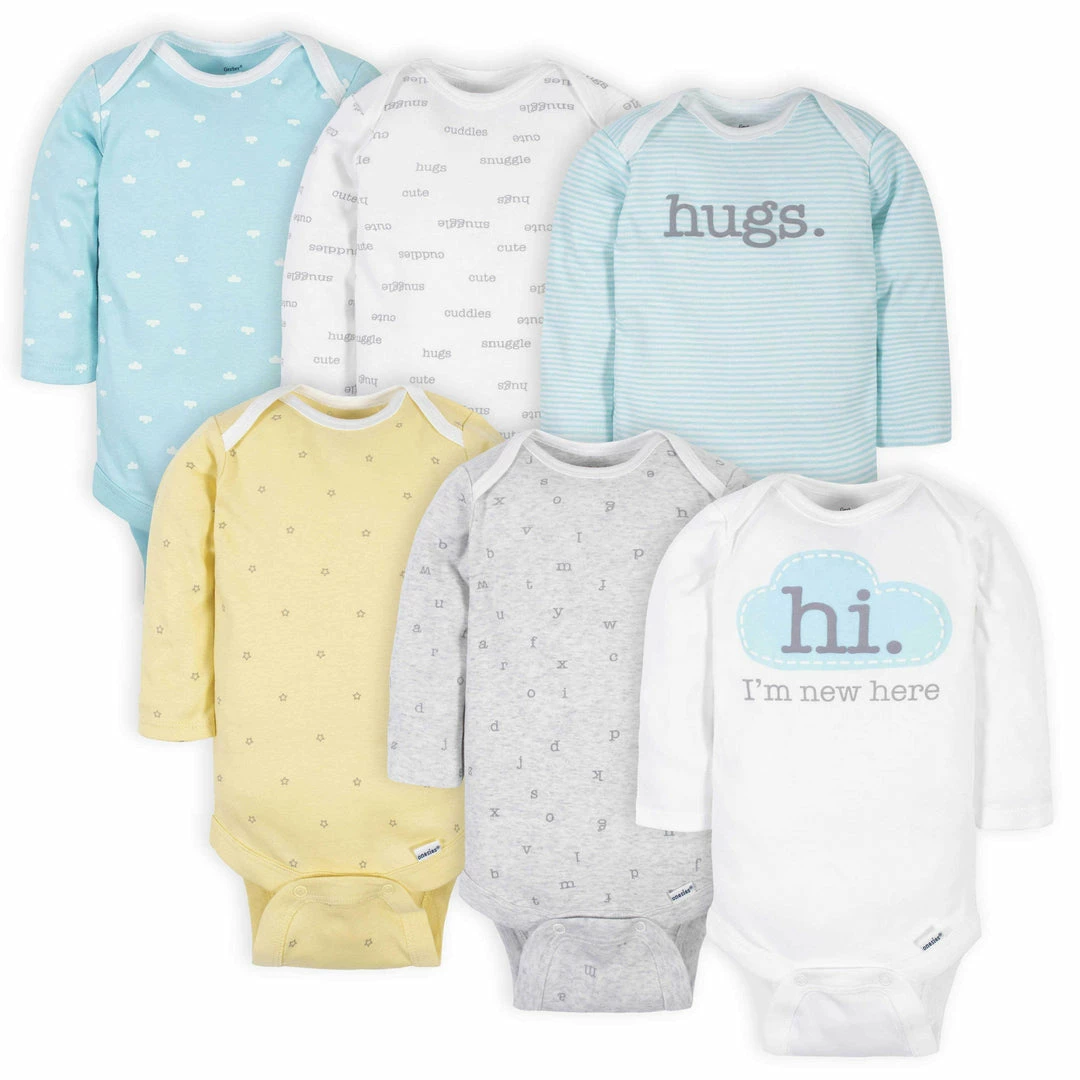 Cheapest 🧨 Gerber® 6-Pack Baby Neutral Words Long Sleeve Onesies® Bodysuits 🧨 1 Gerber® 6-Pack Baby Neutral Words Long Sleeve Onesies® Bodysuits