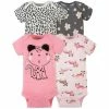 Gerber® 4-Pack Baby Girls Leopard Short Sleeve Onesies® Bodysuits BabyPreemie - 24M