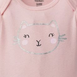 Gerber® 3-Piece Baby Girls Purrfectly Cute Onesies® Bodysuits & Pants Set BabyPreemie - 24M