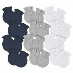 Gerber® 12-Pack Baby Neutral Navy, Gray, & White No Scratch Mittens BabyPreemie - 24M
