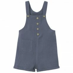 Gerber® Kids BabyPreemie - 24M Infant & Toddler Neutral Slate Blue Gauze Shortall