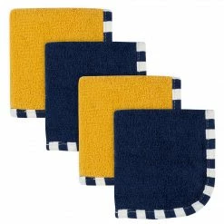Gerber® 4-Pack Boys Gold & Navy Woven Washcloths Toddler Boy