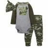 Gerber® 3-Piece Baby Boys Comfy Camo Onesies® Bodysuit, Pant, & Cap Set