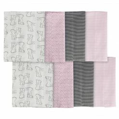 Gerber® 8-Pack Baby Girls Bunny Burp Cloths