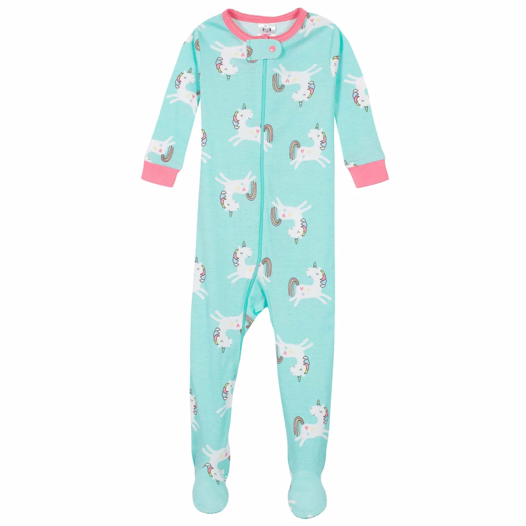 Discount 🤩 Gerber® 4-Pack Baby & Toddler 👧 Girls Unicorns & Cats Snug Fit Footed Cotton Pajamas 🛒 4 Gerber® 4-Pack Baby & Toddler Girls Unicorns & Cats Snug Fit Footed Cotton Pajamas