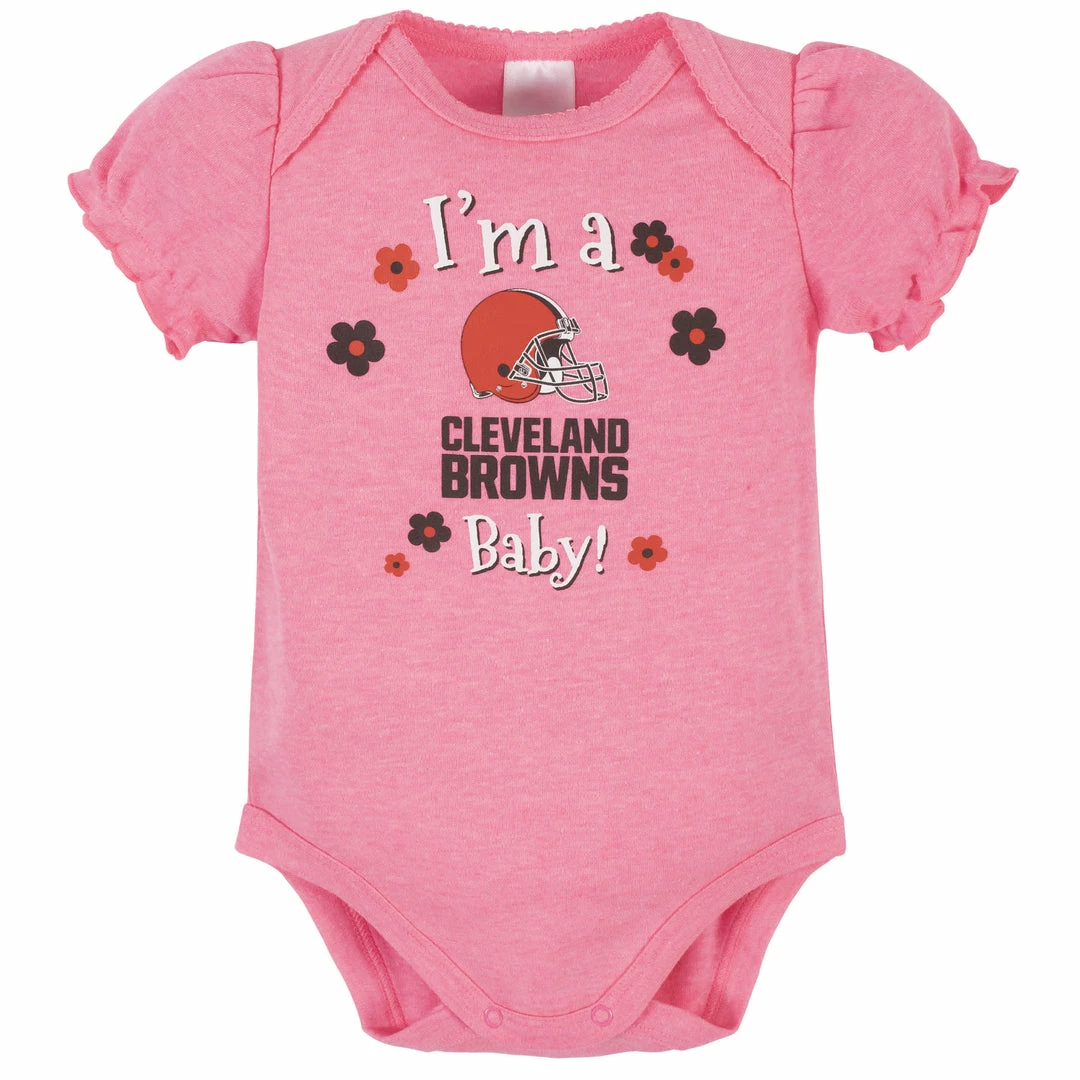 Best reviews of ❤️ NFL Cleveland Browns Baby 👧 Girls Short Sleeve Bodysuits 👍 4 NFL Cleveland Browns Baby Girls Short Sleeve Bodysuits