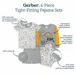 Gerber® 4-Piece Infant & Toddler Boys Bear Snug Fit Cotton Pajamas