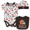 NFL Cleveland Browns 3-Piece Baby Boys Bodysuit, Bib, And Cap Set