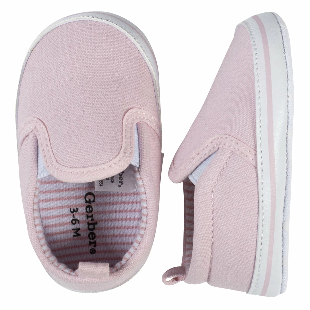 Budget 👍 Gerber® Baby 👧 Girls Pink Slip-On 👟 Sneaker 🧨 2 Gerber® Baby Girls Pink Slip-On Sneaker
